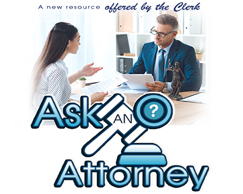 A lawyer and a women holding papers talking