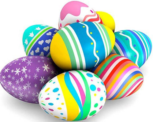 multi-colored Easter eggs